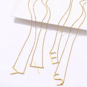 Letter Necklace Stainless Steel Initial A